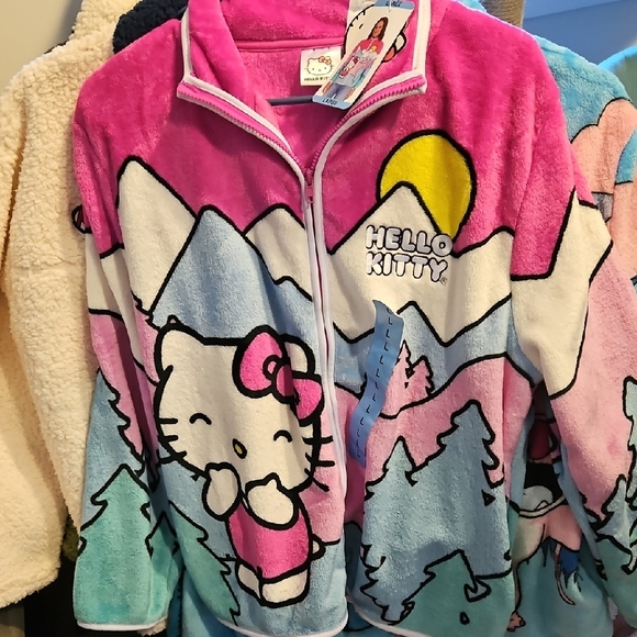 Hello Kitty Women's Teddy Jacket - Pink, Blue, and Yellow - Picture 4 of 4